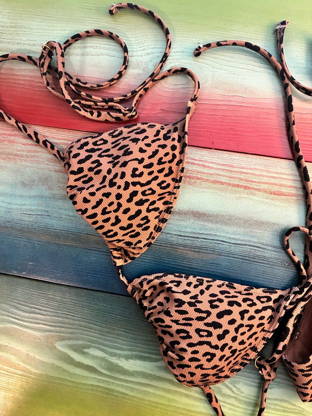 Wilo The Label Black and Brown Leopard Print Bikini BRAND NEW WITHOUT TAGS - Picture 5 of 7